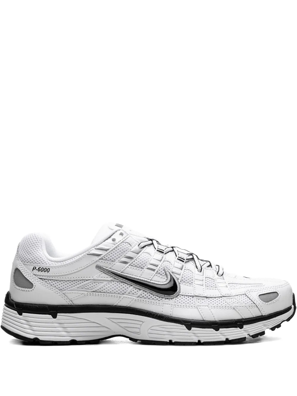 Nike P-6000 White Metallic Silver Black Sneakers