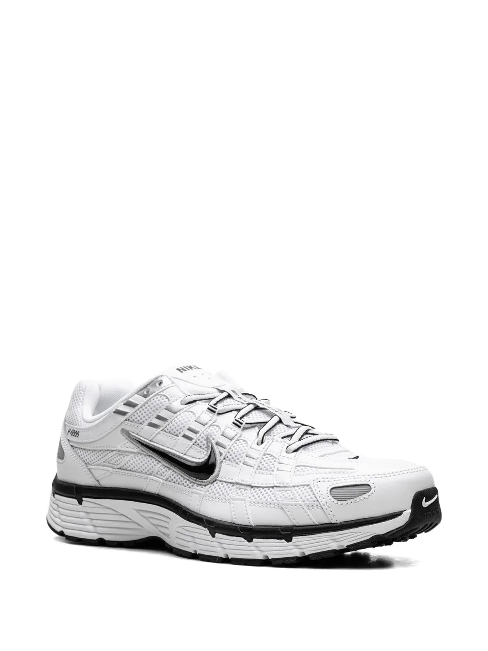 Nike P-6000 White Metallic Silver Black Sneakers